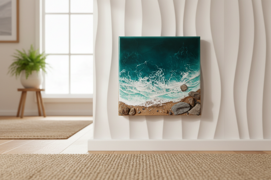'Coastal Tides' square canvase