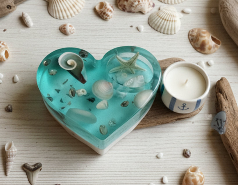 Resin Heart Tealight Holder