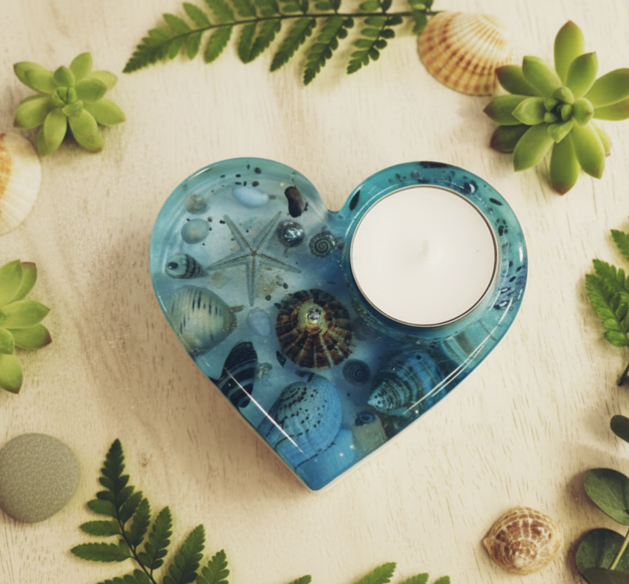 Coastal Heart Tealight Holder