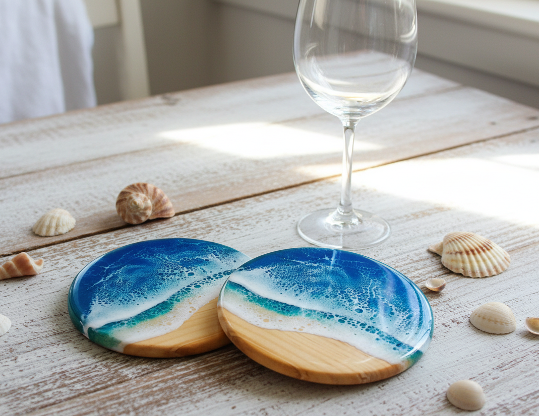 'Summer Surf' Wave Coasters