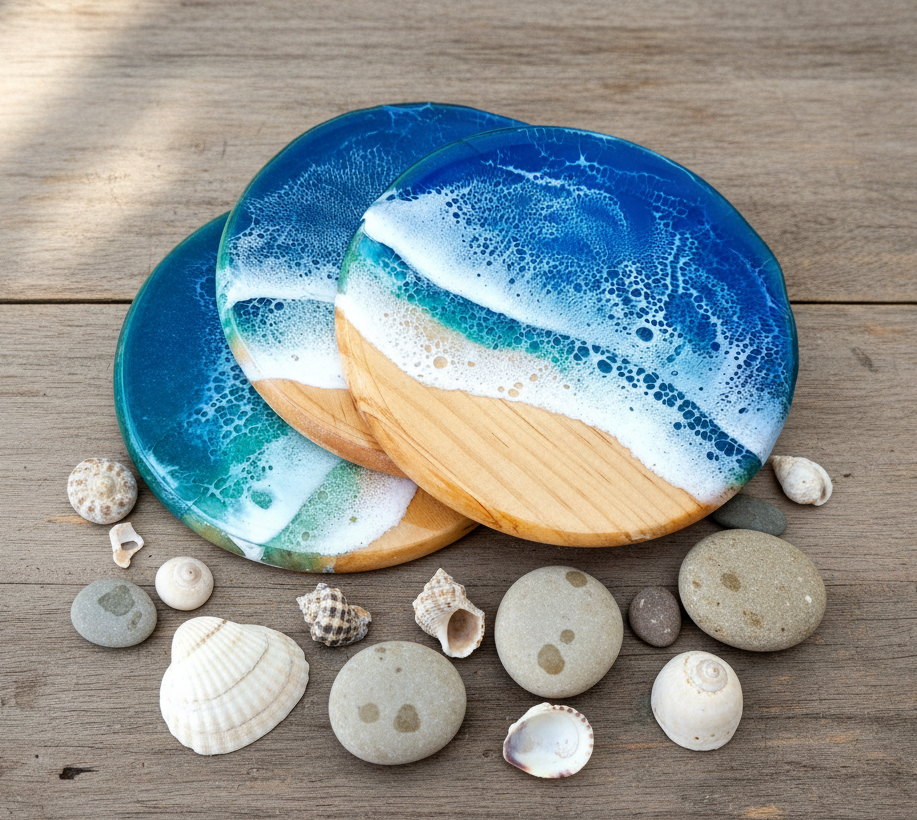 'Summer Surf' Wave Coasters